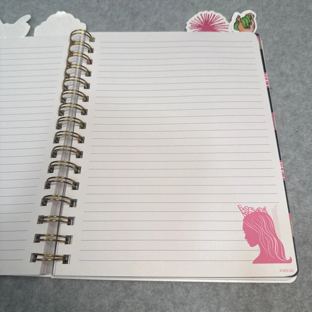 Universal Studios Wicked Glinda Spiral Notebook Tabs Journal Pink 6x9